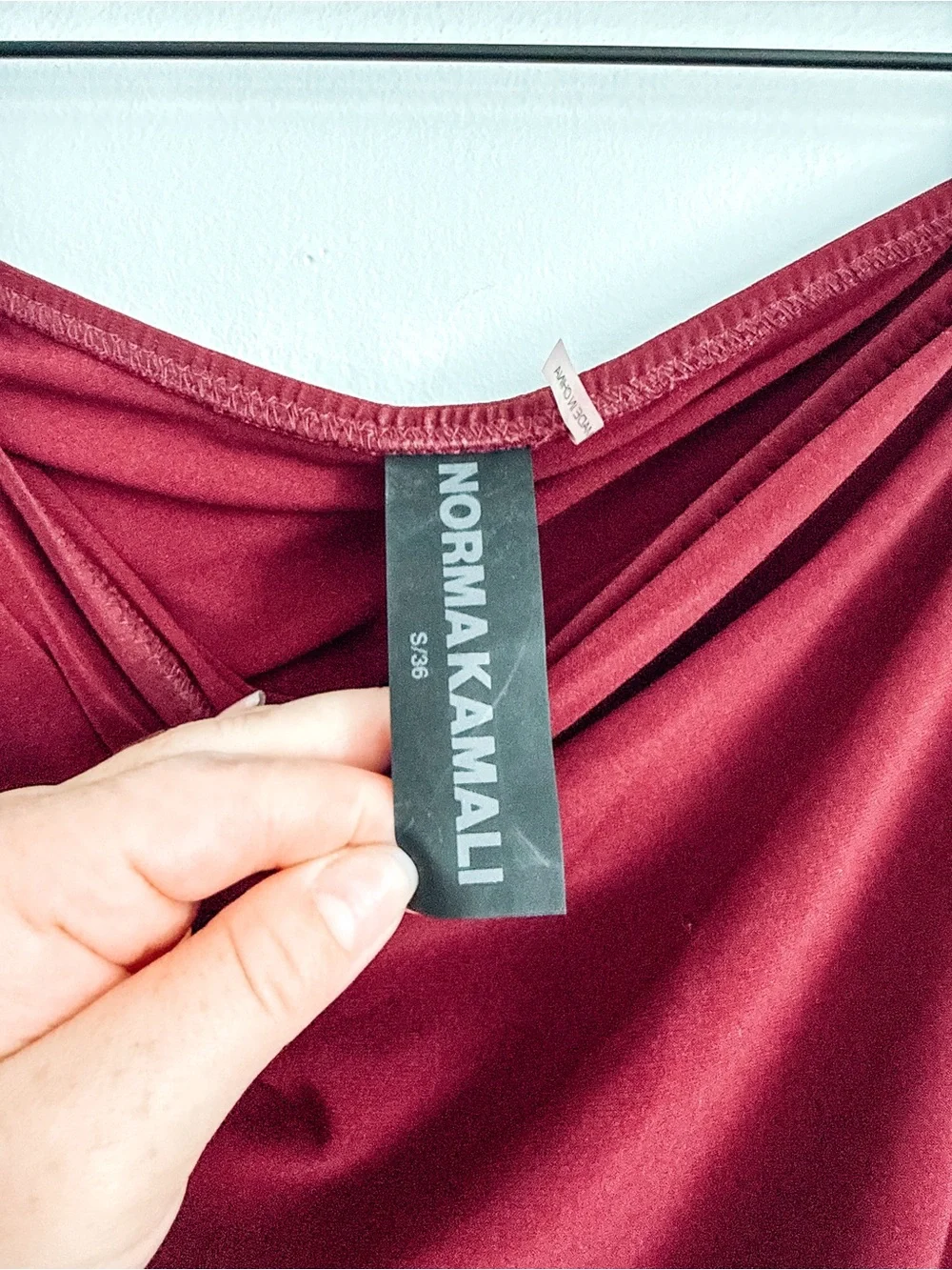 Norma Kamali Burgundy One Shoulder Asymmetrical Ruched Maxi Dress Size S